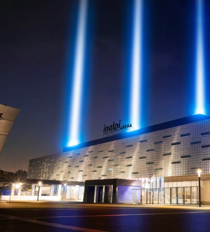 Inalpi Arena in Turin, lit for the Nitto ATP Finals opening show